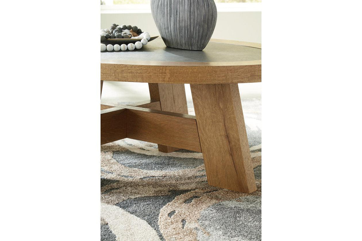 Brinstead Light Brown Coffee Table and 2 End Tables by Ashley at Eve Furniture