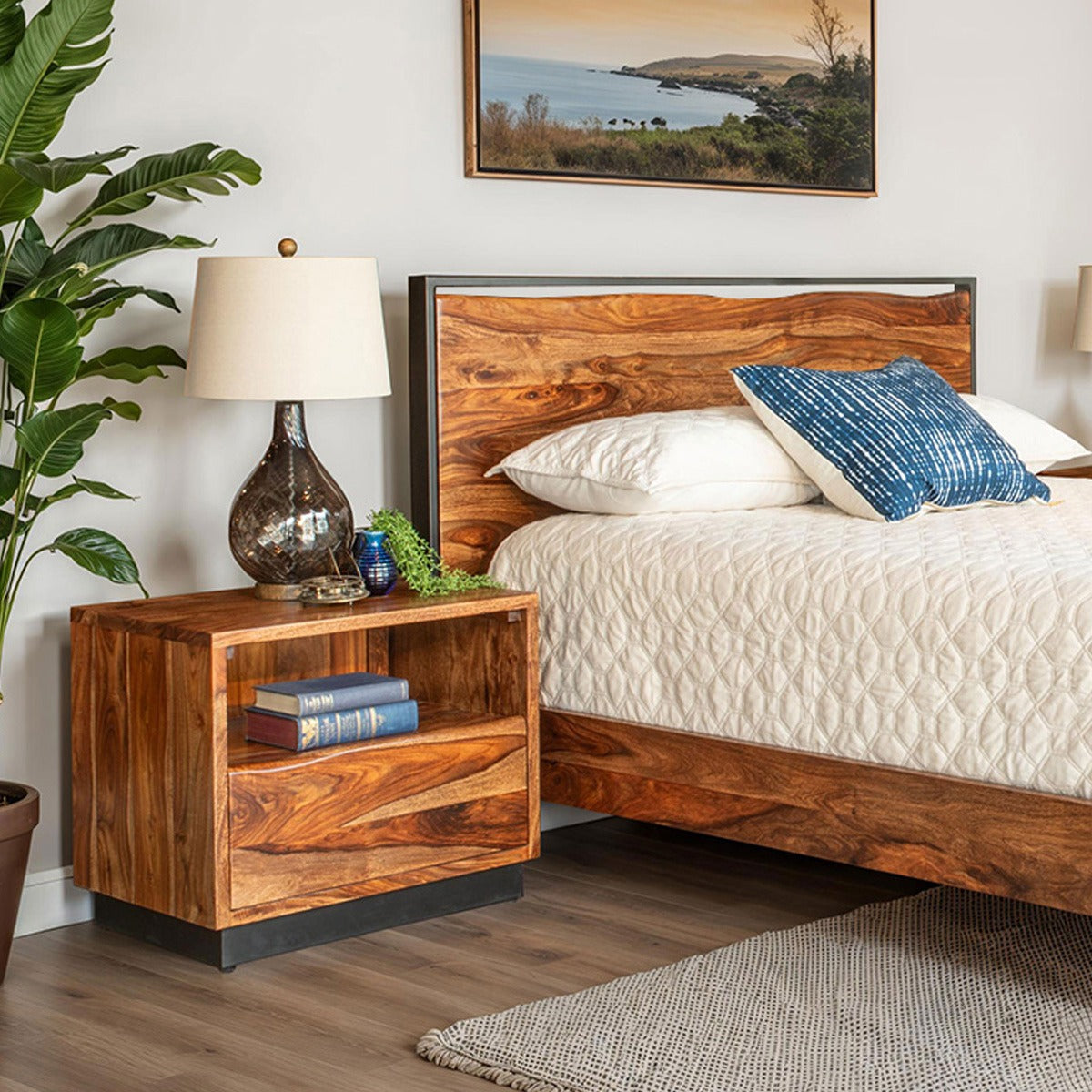 Brisbane 26" Nightstand in Natural Sheesham by Home Trends & Design at Eve Furniture