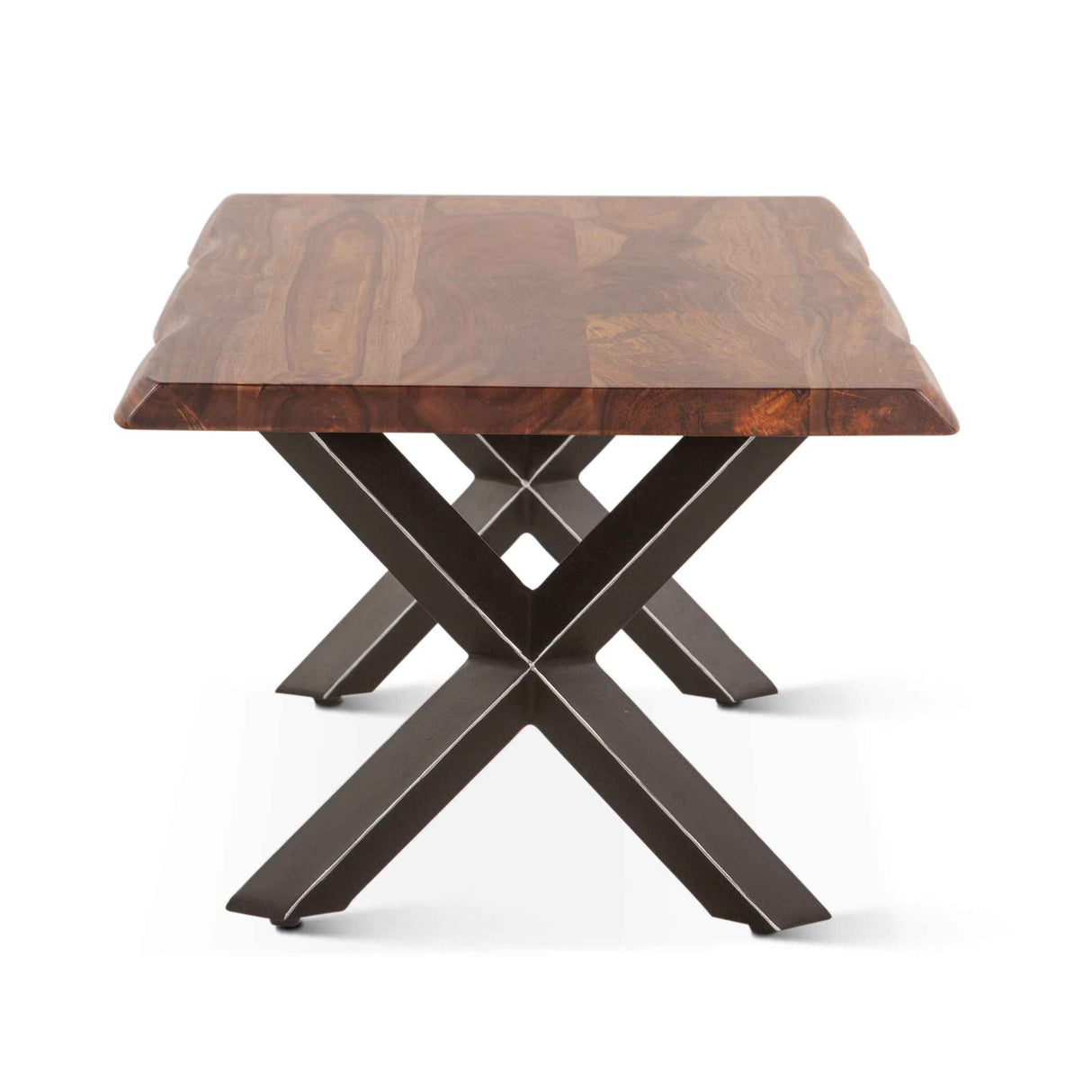 Brisbane 46" Coffee Table in Natural Sheesham Wood and Iron by Home Trends & Design at Eve Furniture