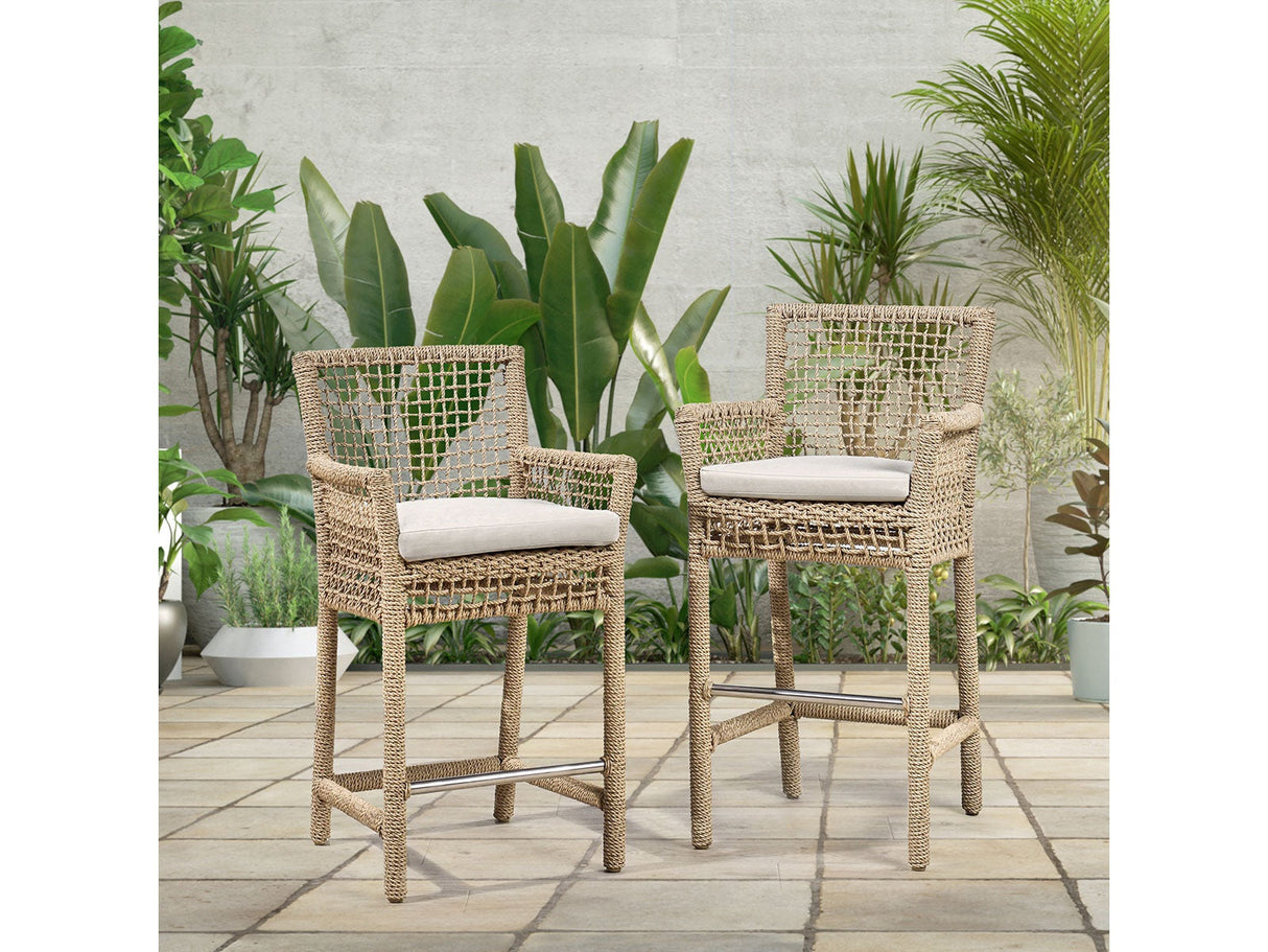Brisbane Natural Outdoor Counter Stool by Classic Home at Eve Furniture