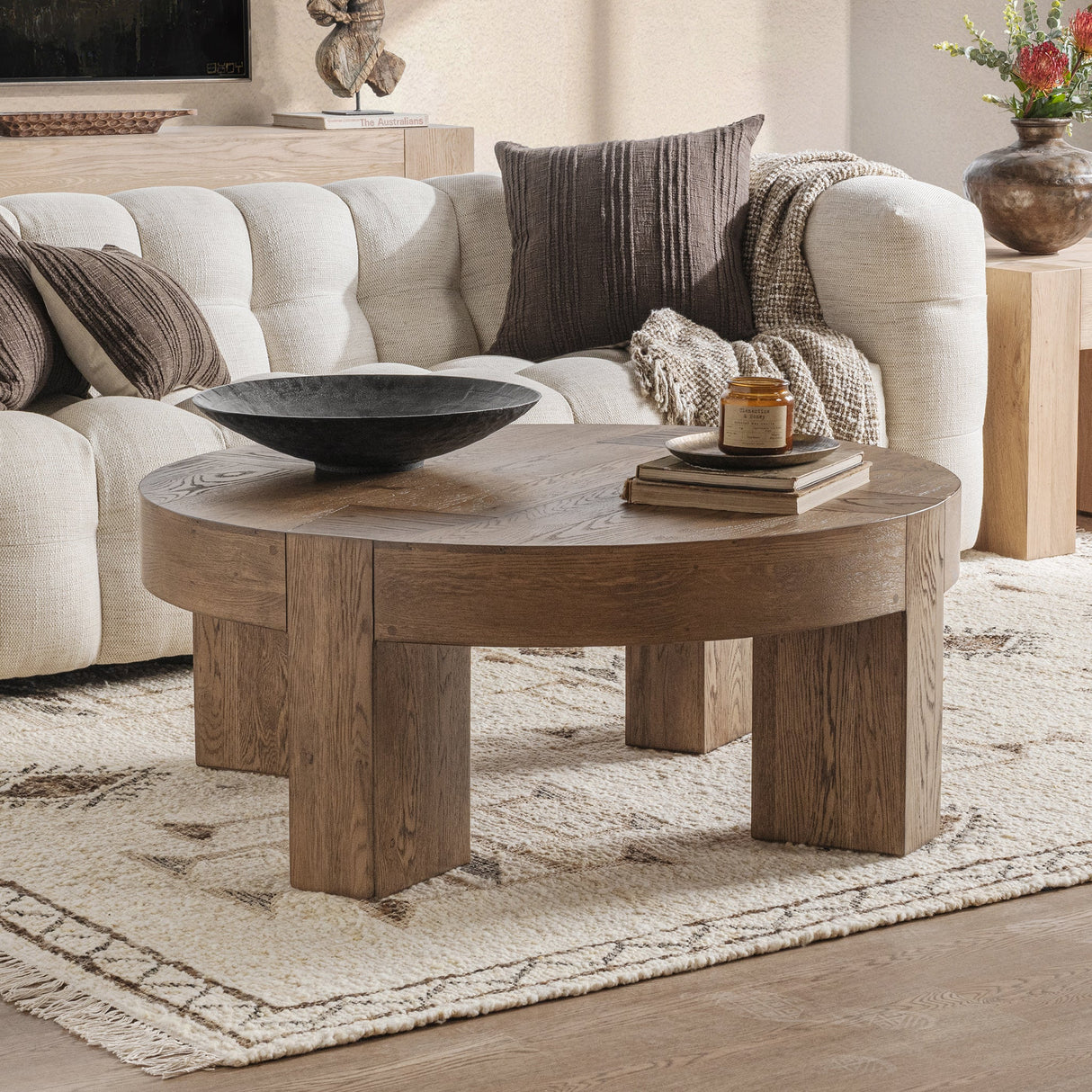 Bristol Cafe Brown Round Coffee Table by Classic Home at Eve Furniture