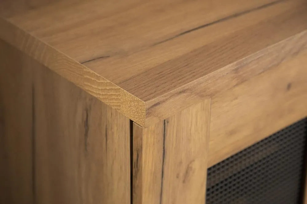 Bristol Golden Oak Metal Mesh Door Accent Cabinet by Coaster at Eve Furniture