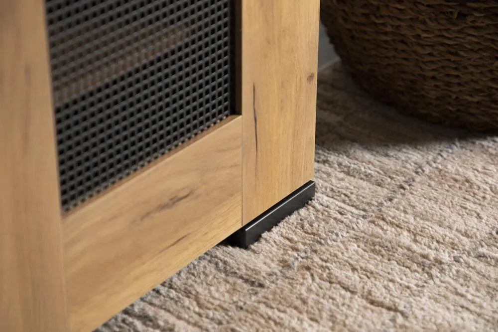 Bristol Golden Oak Metal Mesh Door Accent Cabinet by Coaster at Eve Furniture