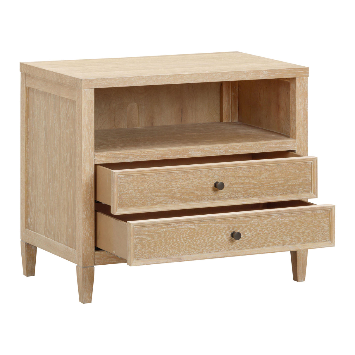 Bristol Park Whitewashed Oak Wood Large Nightstand by TOV Furniture at Eve Furniture