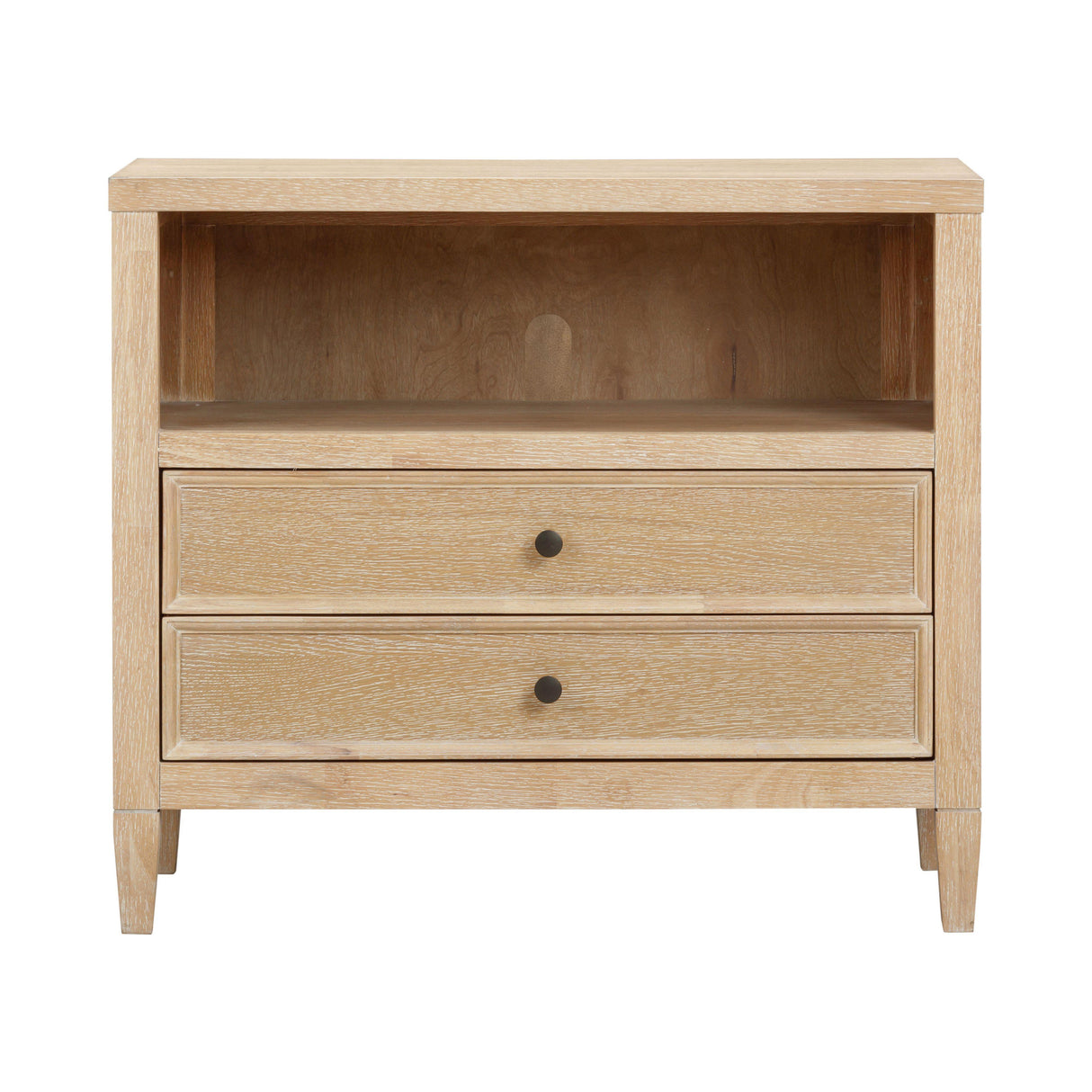 Bristol Park Whitewashed Oak Wood Large Nightstand by TOV Furniture at Eve Furniture
