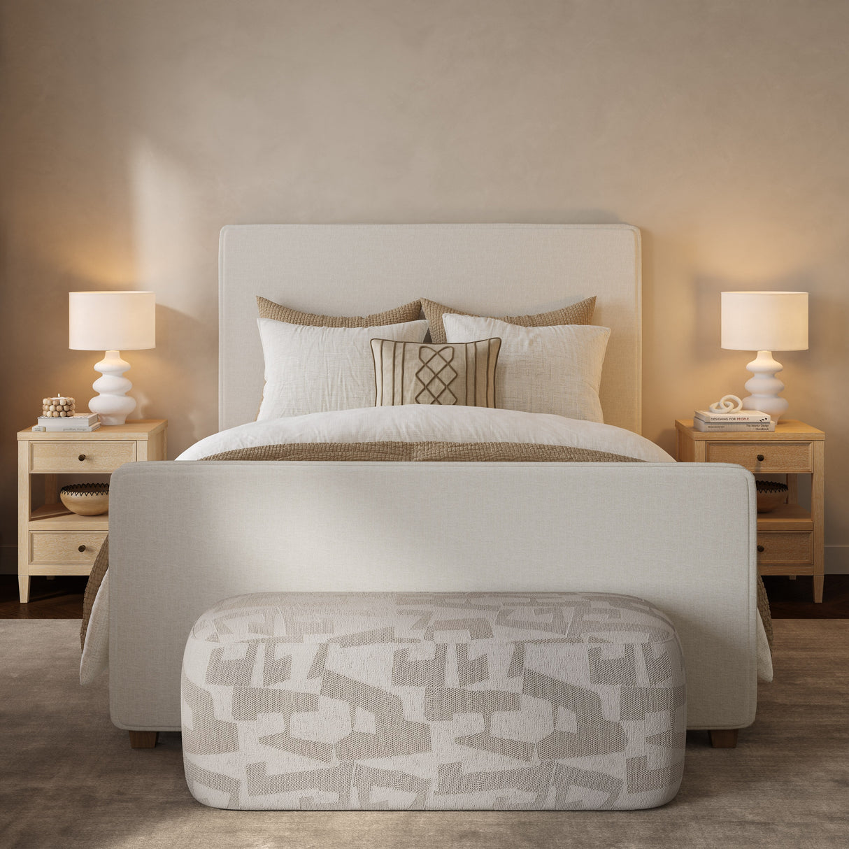 Bristol Park Whitewashed Oak Wood Open Nightstand by TOV Furniture at Eve Furniture