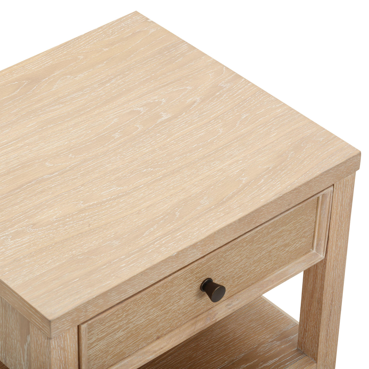 Bristol Park Whitewashed Oak Wood Open Nightstand by TOV Furniture at Eve Furniture