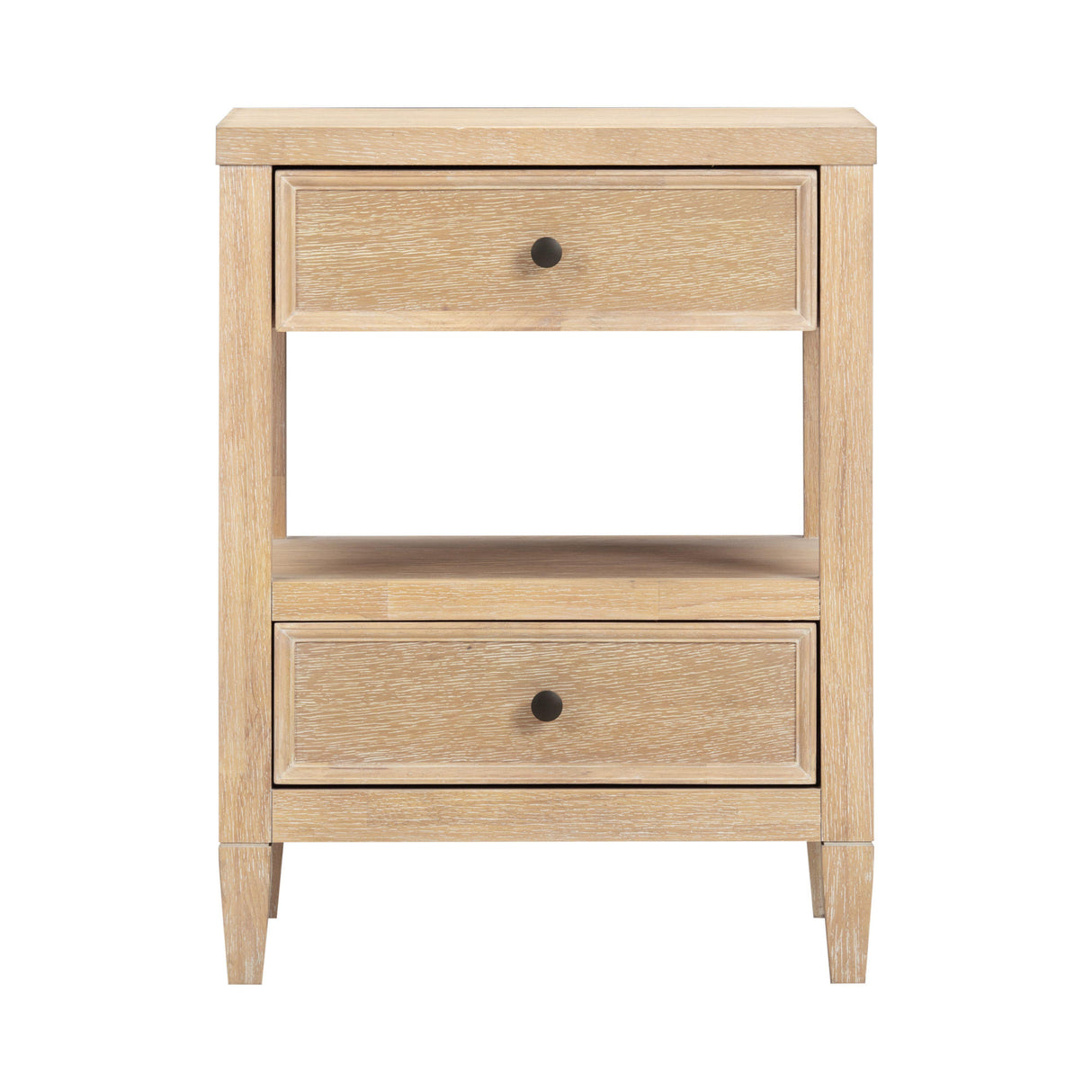 Bristol Park Whitewashed Oak Wood Open Nightstand by TOV Furniture at Eve Furniture