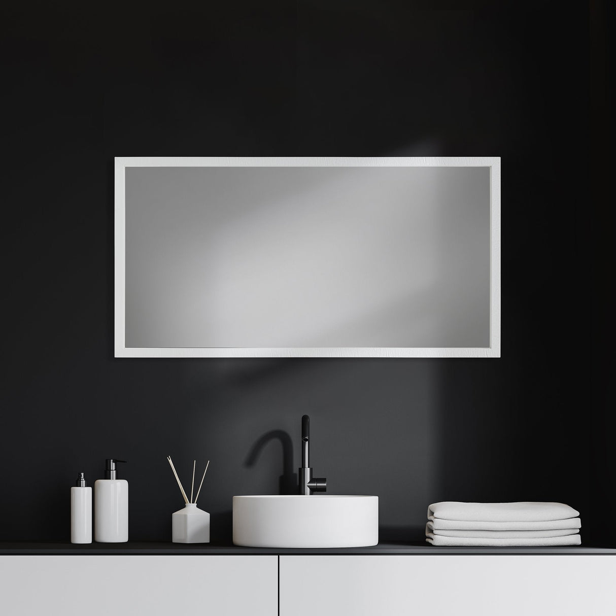Bristol White Plain 3Mil Mirror 20 x 40 by Mercana at Eve Furniture