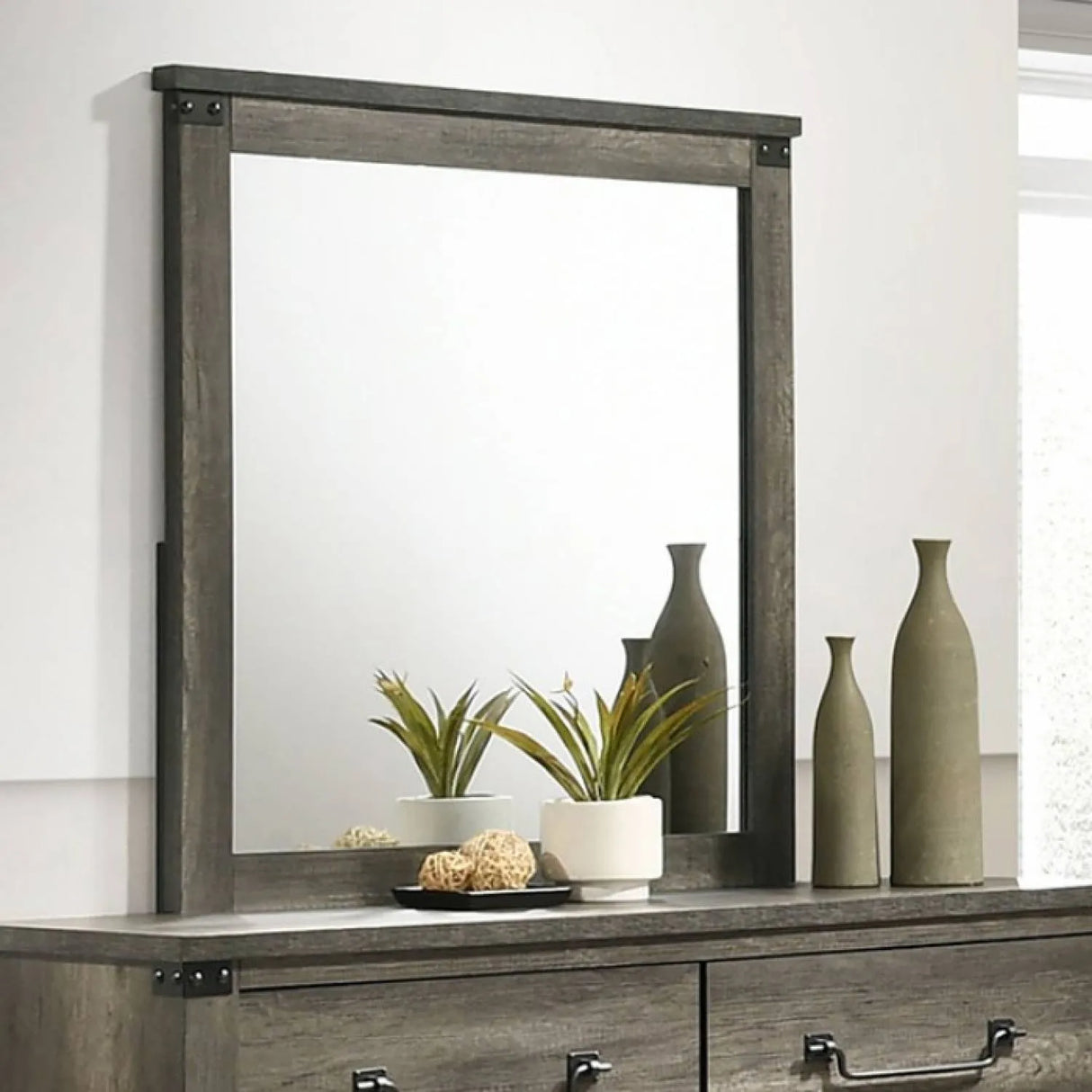 Britonale Rustic Gray 5-Piece Queen Bedroom Set by Furniture of America at Eve Furniture
