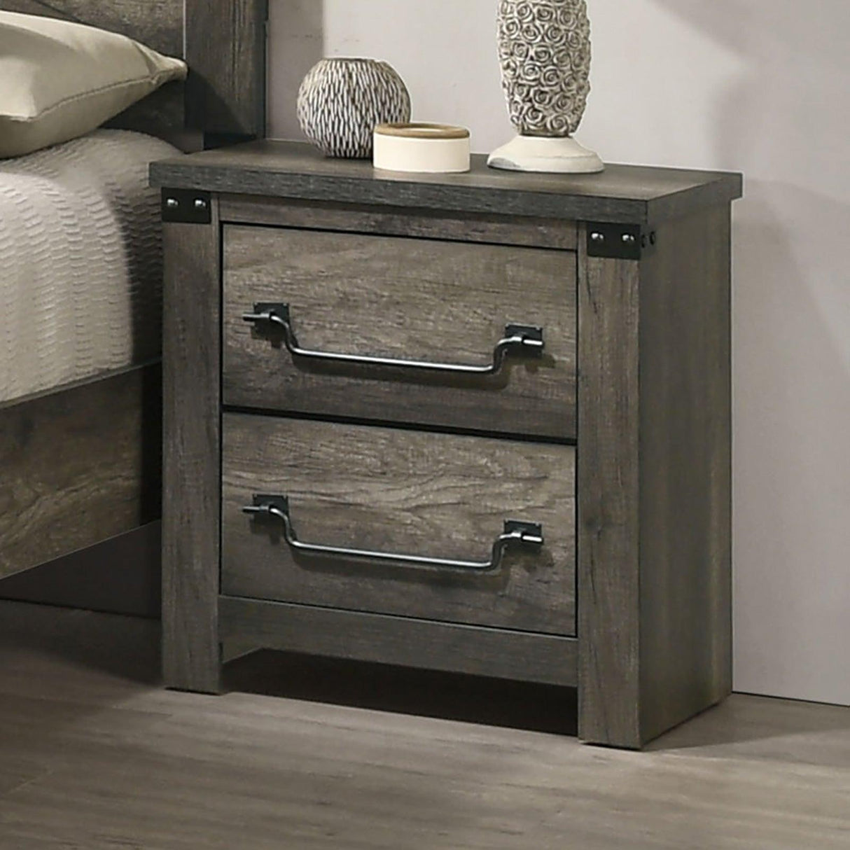 Britonale Rustic Gray Nightstand by Furniture of America at Eve Furniture