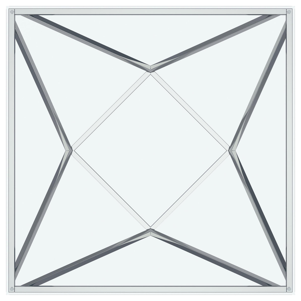 Brittania Square Glass Top Geometric Coffee Table Nickel by Coaster at Eve Furniture