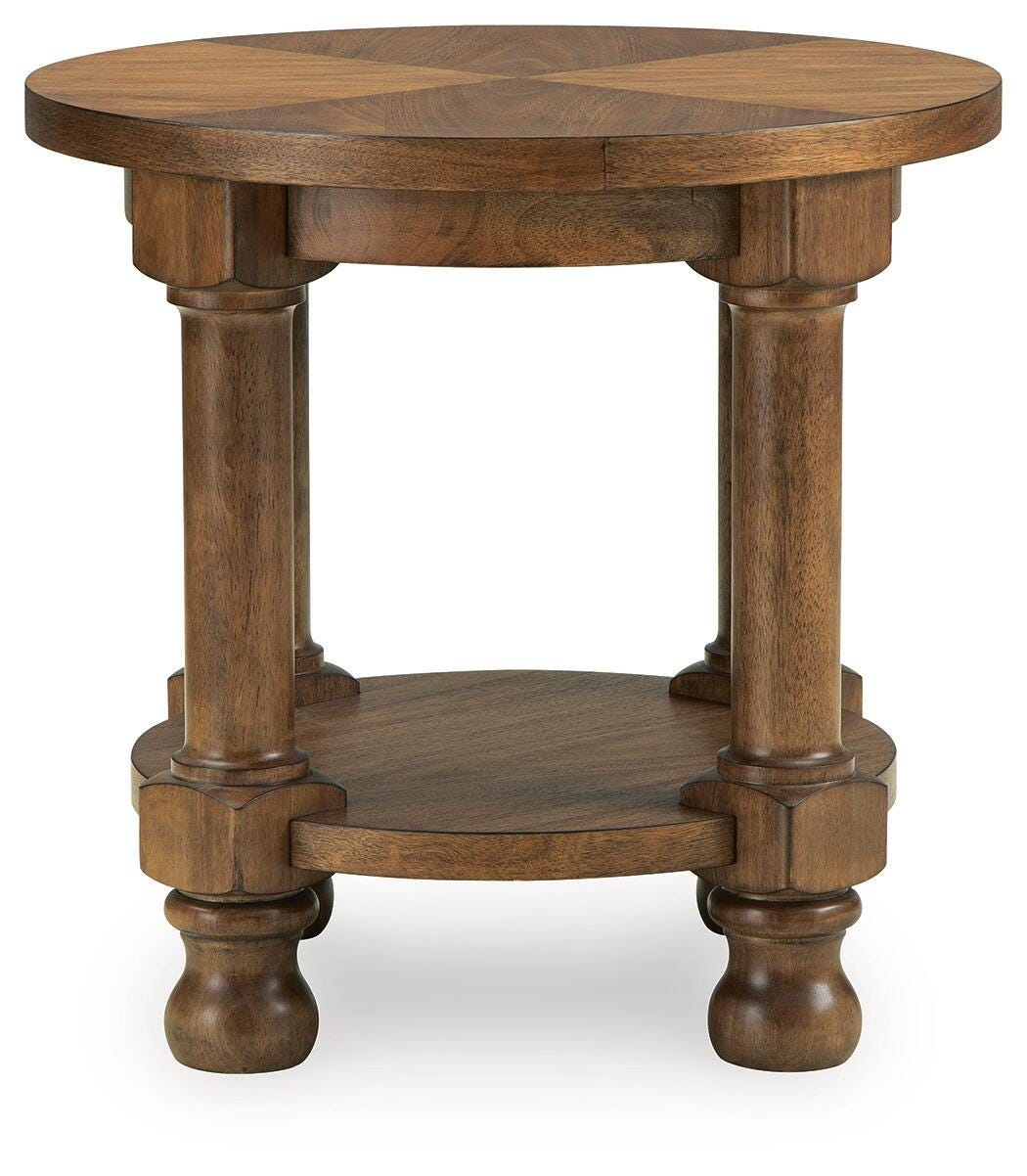 Britton Bay Medium Brown Round End Table by Ashley at Eve Furniture