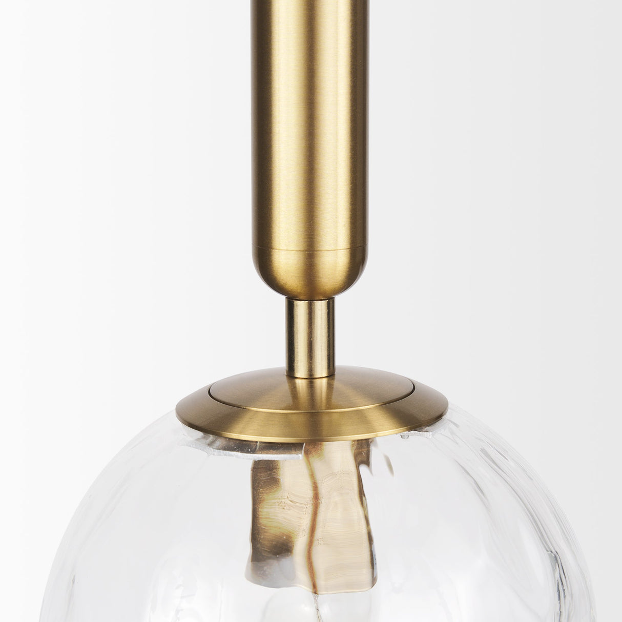 Britton Gold Metal w/ Clear Glass Globe 1-Light Pendant Light by Mercana at Eve Furniture