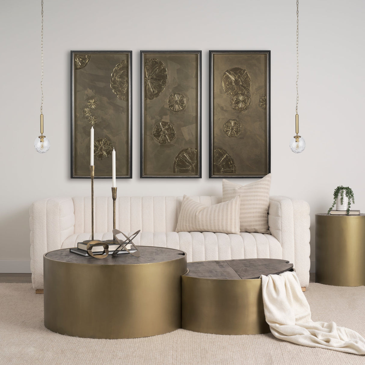 Britton Gold Metal w/ Clear Glass Globe 1-Light Pendant Light by Mercana at Eve Furniture