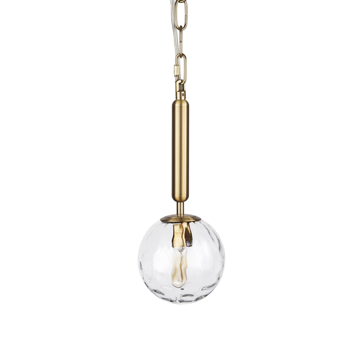 Britton Gold Metal w/ Clear Glass Globe 1-Light Pendant Light by Mercana at Eve Furniture