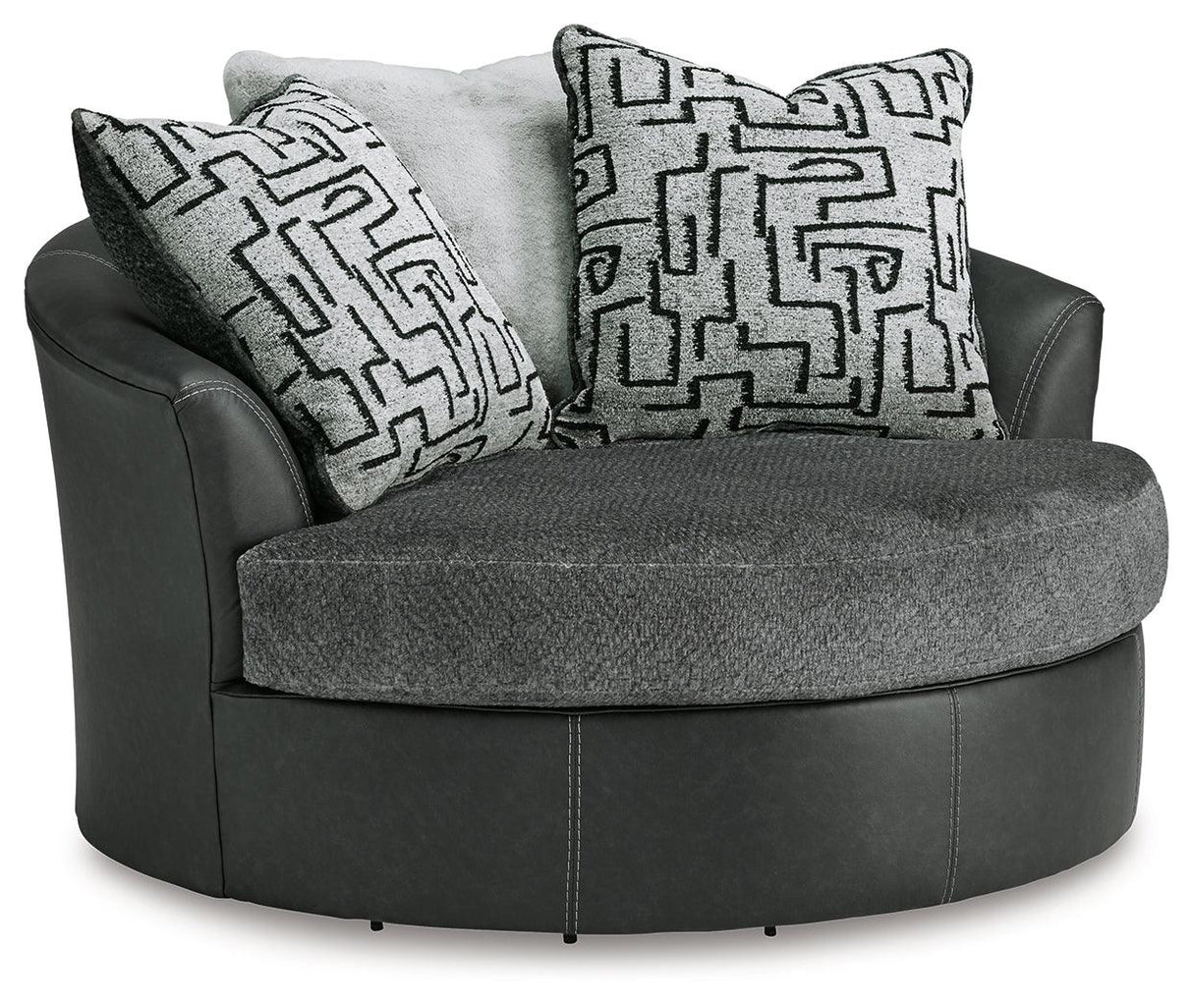 Brixley Pier Graphite Oversized Swivel Accent Chair by Ashley at Eve Furniture