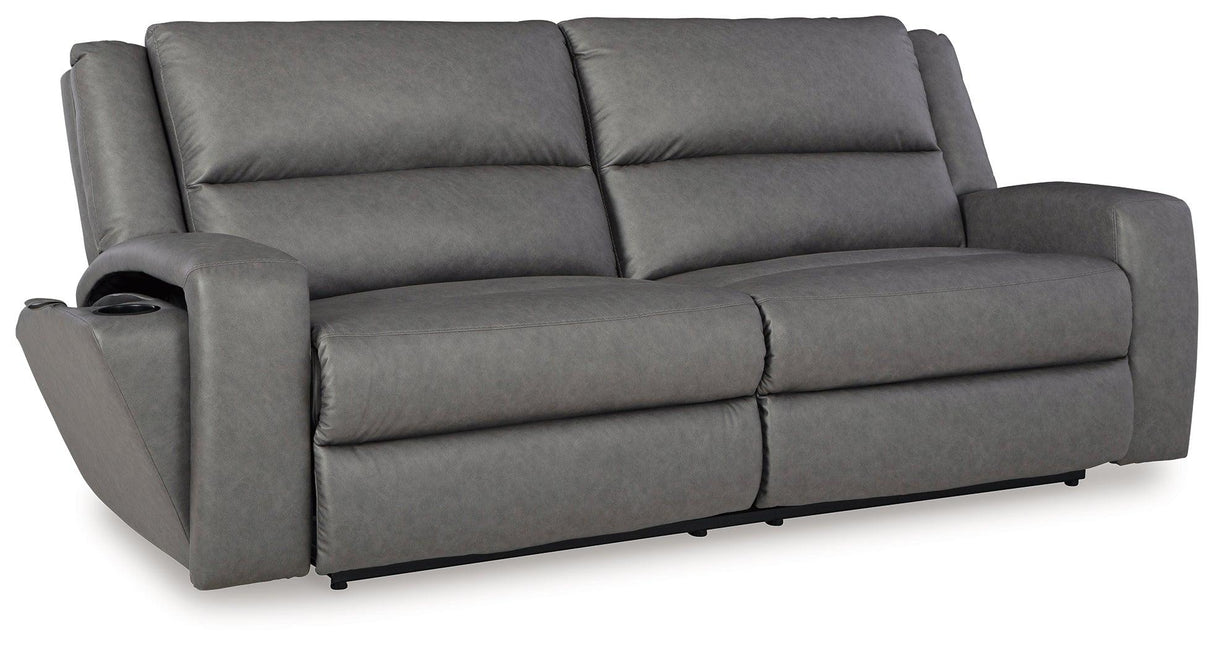 (Special) Brixworth Slate Manual Reclining Sofa by Ashley at Eve Furniture