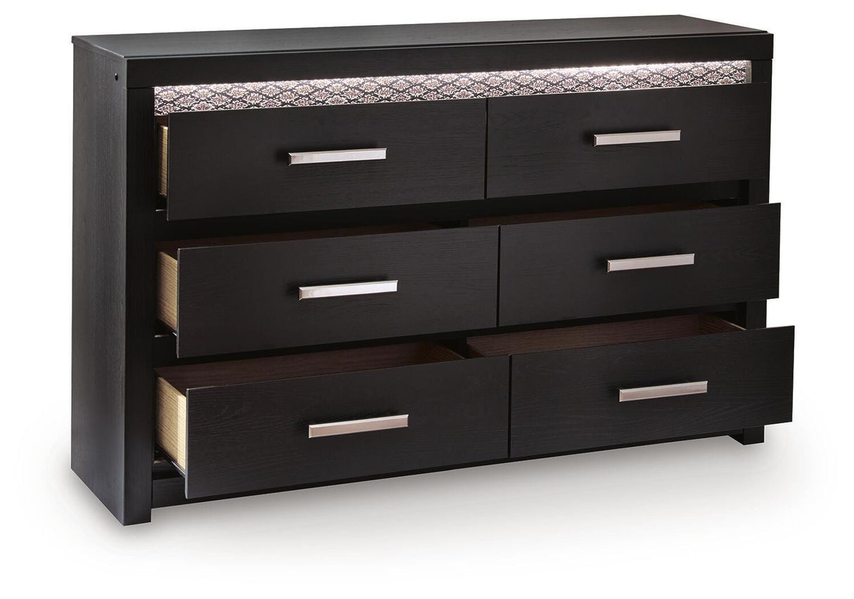 Brizmore Black Six Drawer Dresser