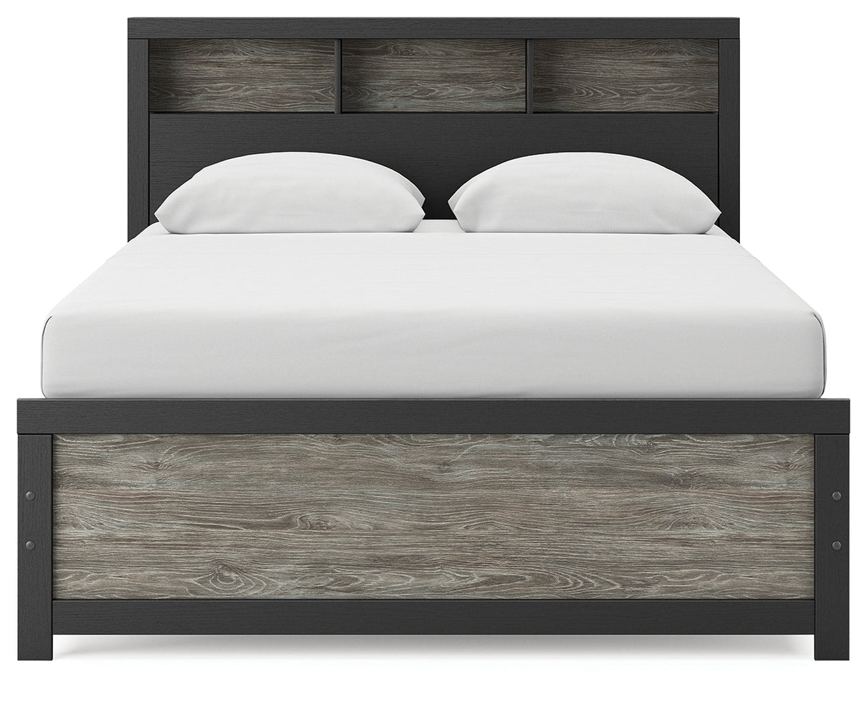Broachmyn Black/Gray Queen Bookcase Bed by Ashley at Eve Furniture