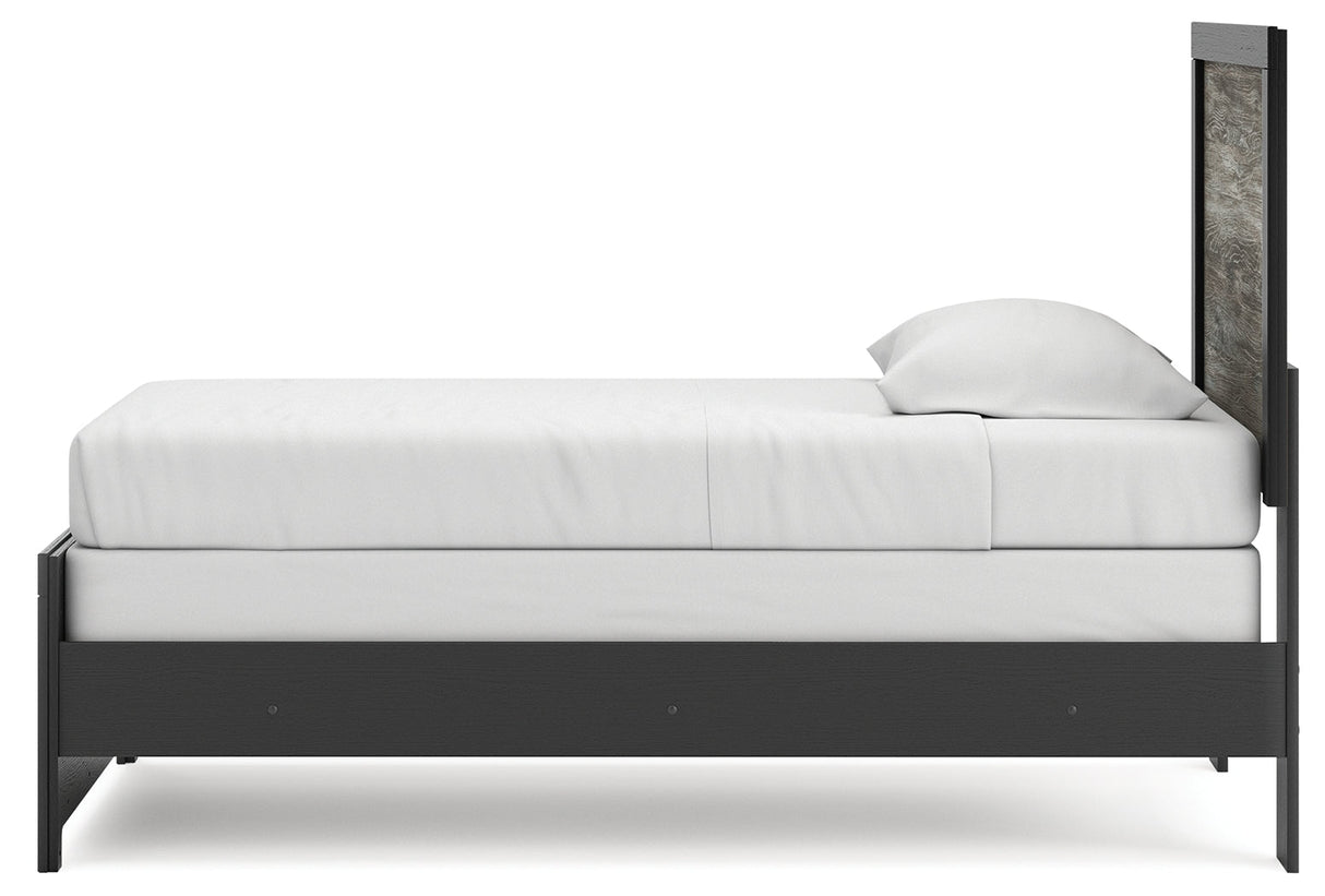 Broachmyn Black/Gray Twin Panel Bed by Ashley at Eve Furniture