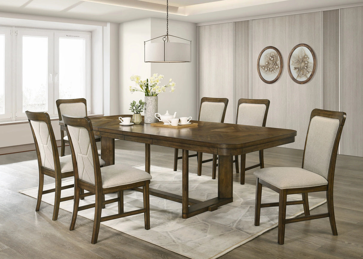 Broadmoor Classic Brown Extendable Dining Room Set by Crown Mark at Eve Furniture