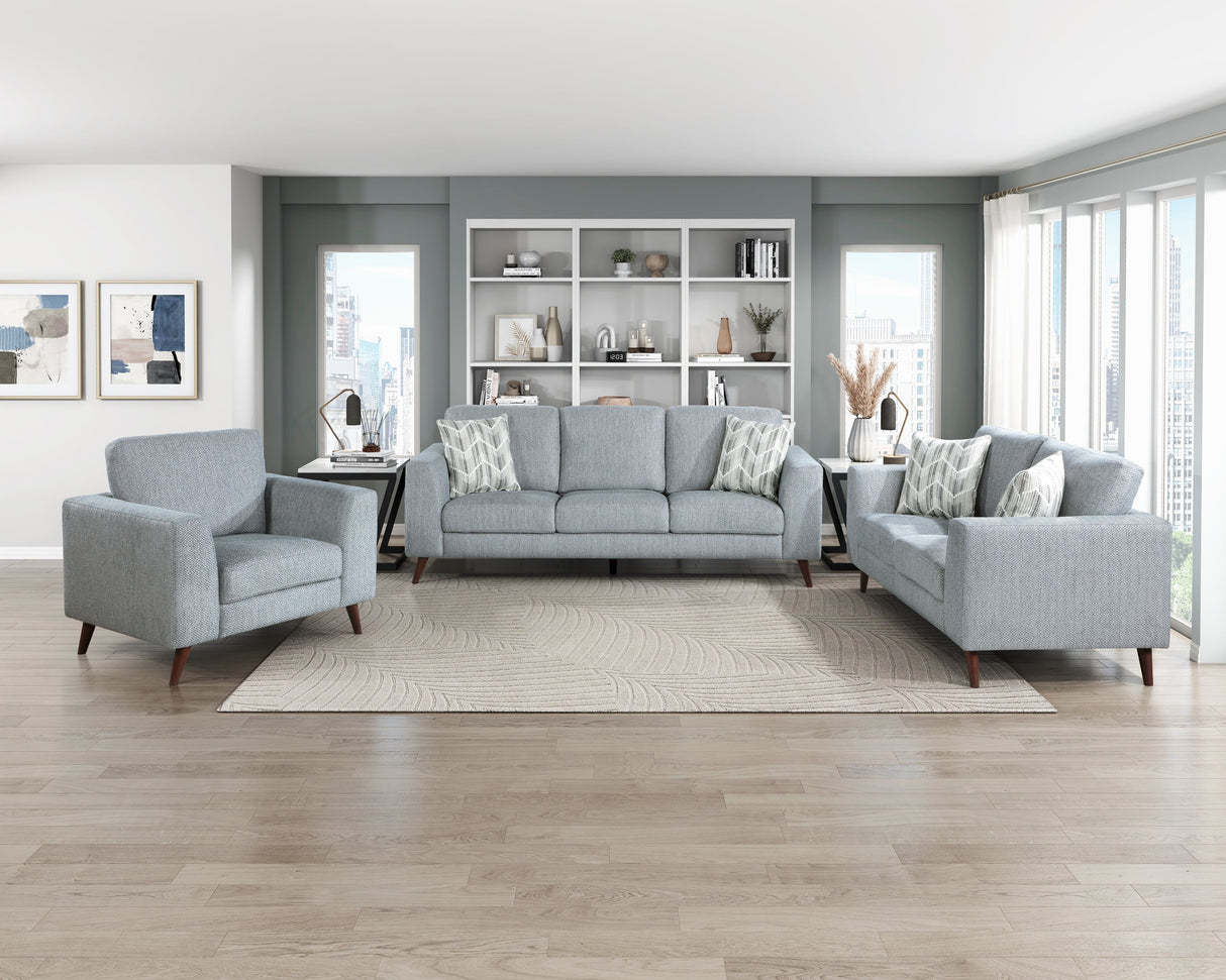 Broadway Grayish Blue Loveseat by Homelegance at Eve Furniture