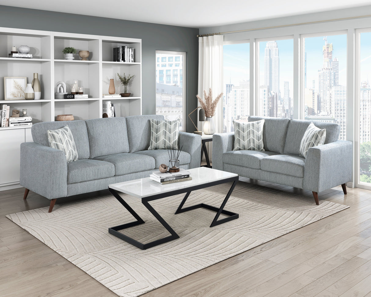 Broadway Grayish Blue Sofa by Homelegance at Eve Furniture