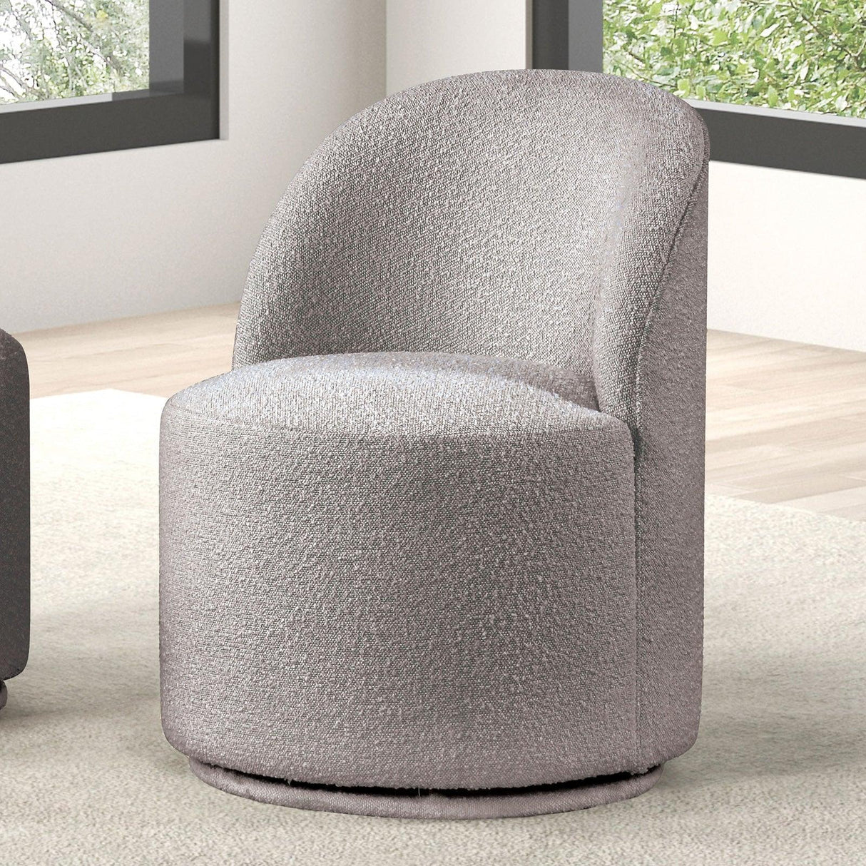 Broager Light Gray Dining Swivel Chair, Light Gray by Furniture of America at Eve Furniture