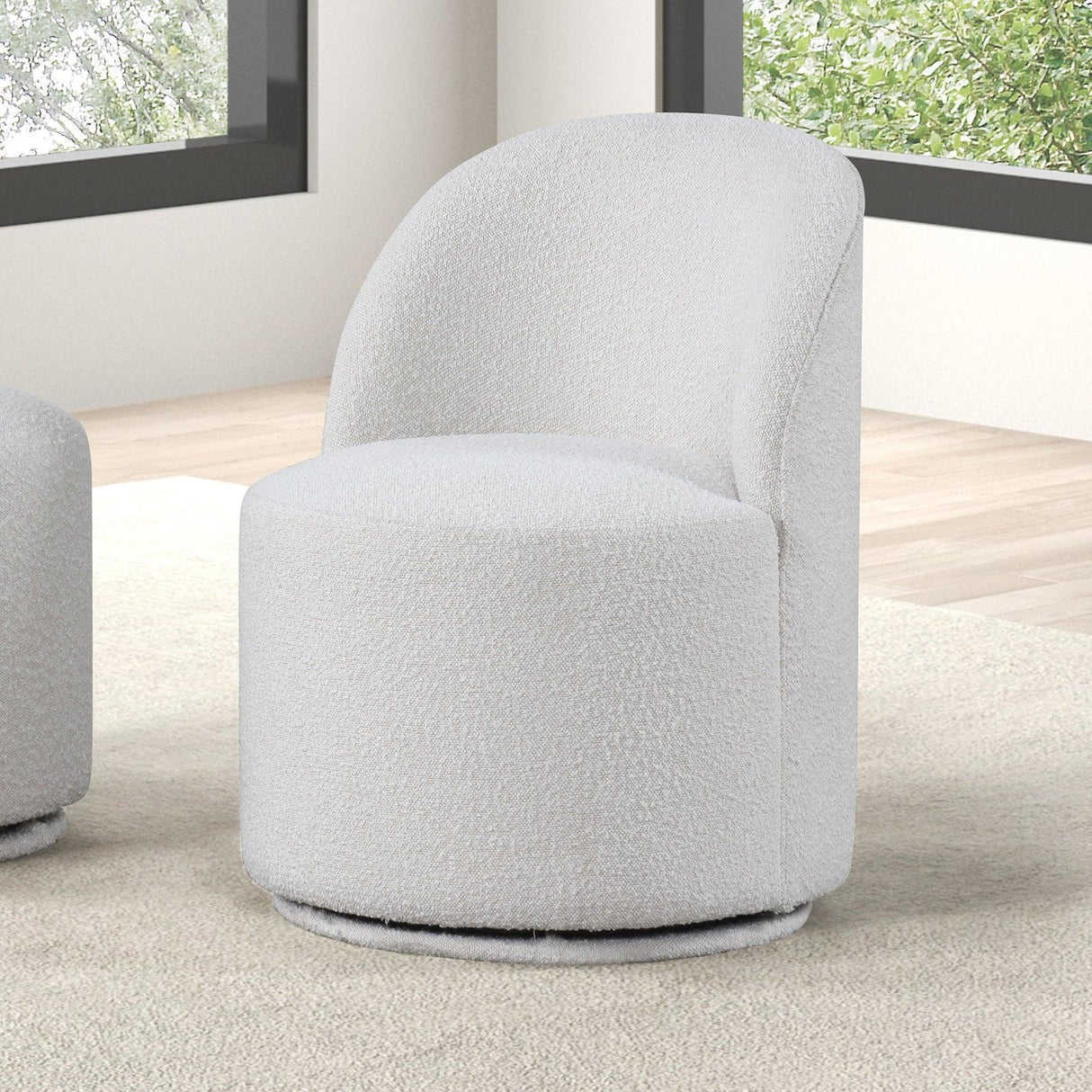 Broager White Dining Swivel Chair, White by Furniture of America at Eve Furniture