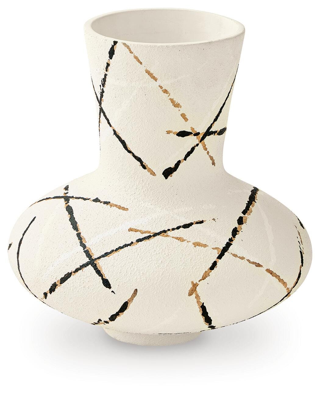 Brockford Cream/Black/Brown Vase by Ashley at Eve Furniture