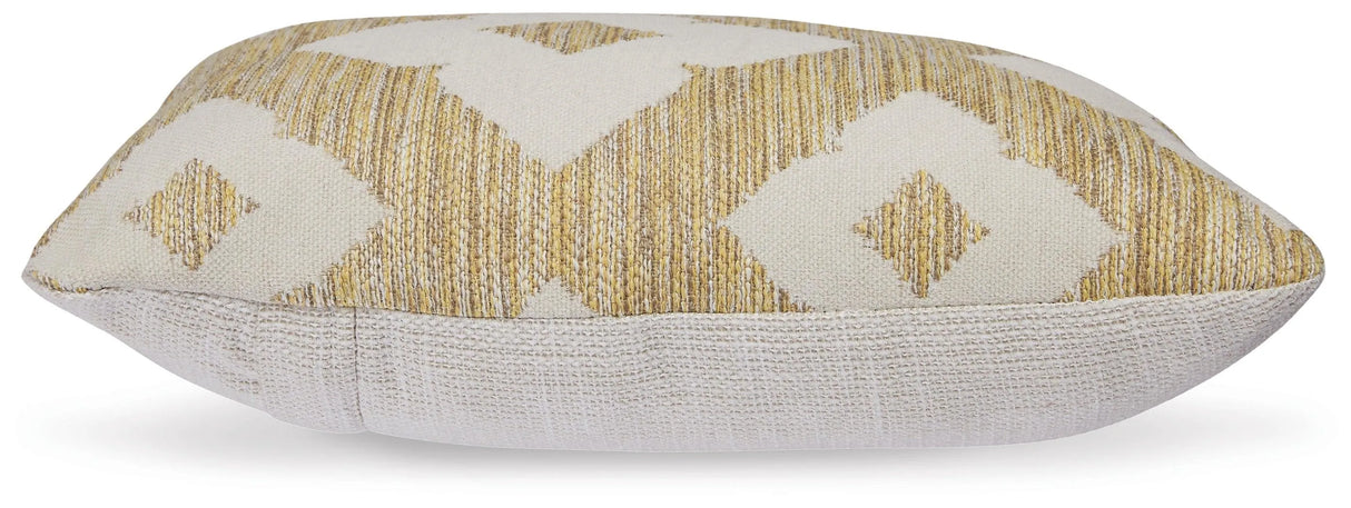 Brockner Next-Gen Nuvella Brown/Yellow Pillow (Set of 4) by Ashley at Eve Furniture