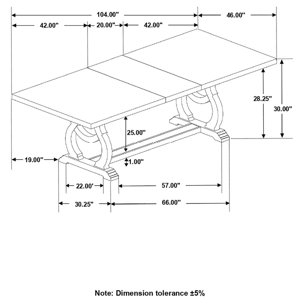 Brockway 7-Piece Rectangular Trestle Dining Set by Coaster at Eve Furniture