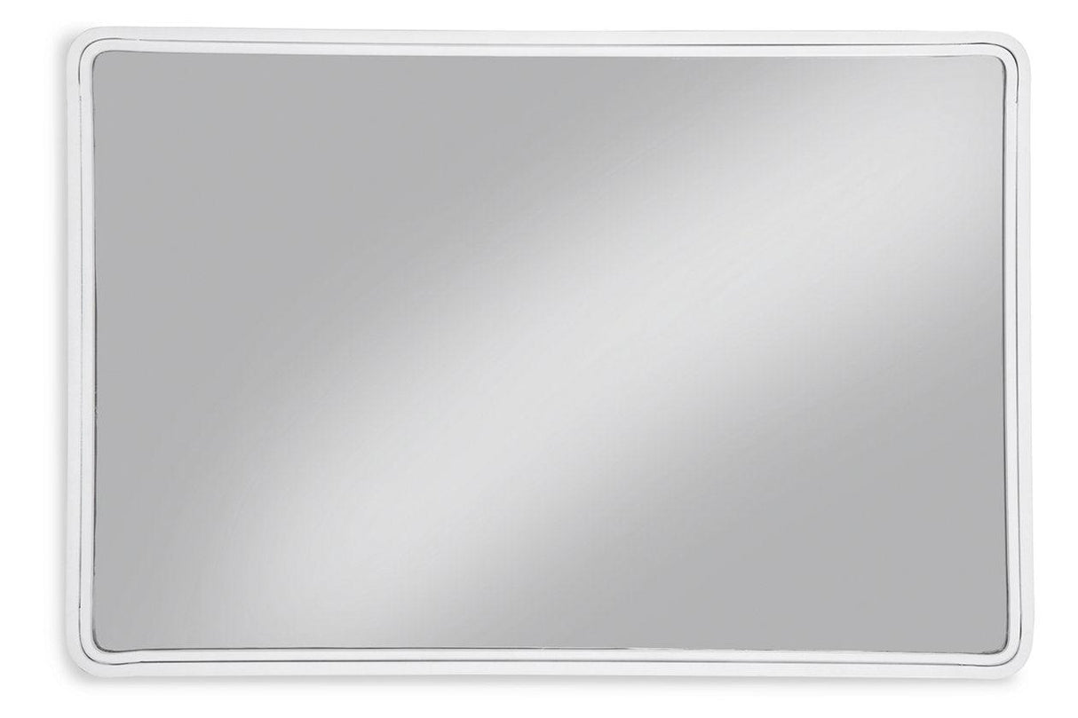 Brocky White Accent Mirror by Ashley at Eve Furniture
