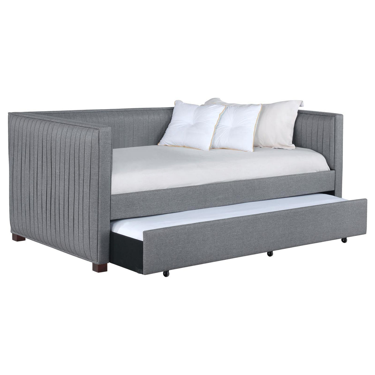Brodie Gray Upholstered Twin Daybed with Trundle by Coaster at Eve Furniture