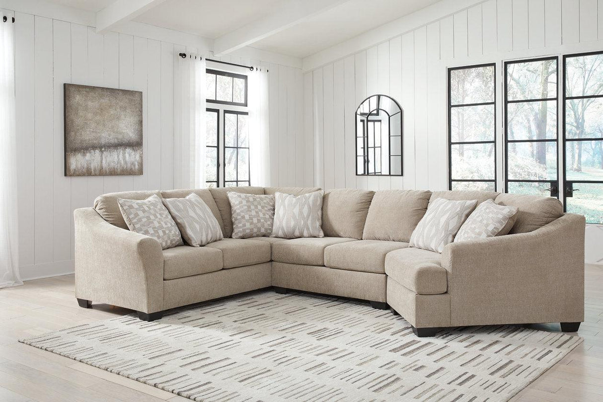 Brogan Bay Cork 3-Piece Right Arm Facing (RAF) Cuddler Sectional by Ashley at Eve Furniture