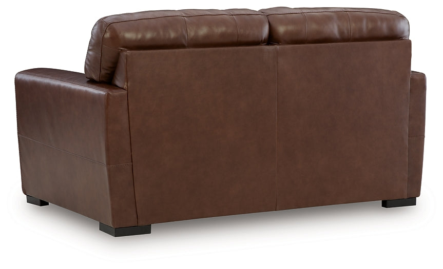 Brogliano Canyon Leather Loveseat by Ashley at Eve Furniture
