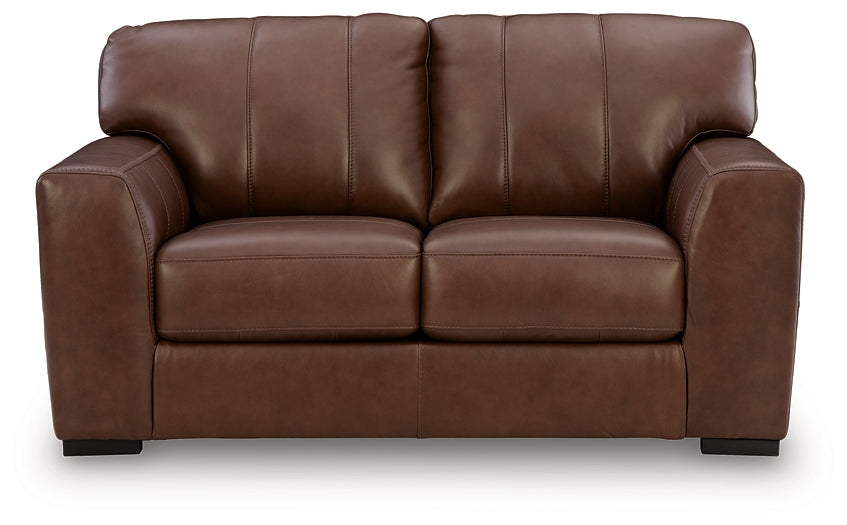 Brogliano Canyon Leather Loveseat by Ashley at Eve Furniture
