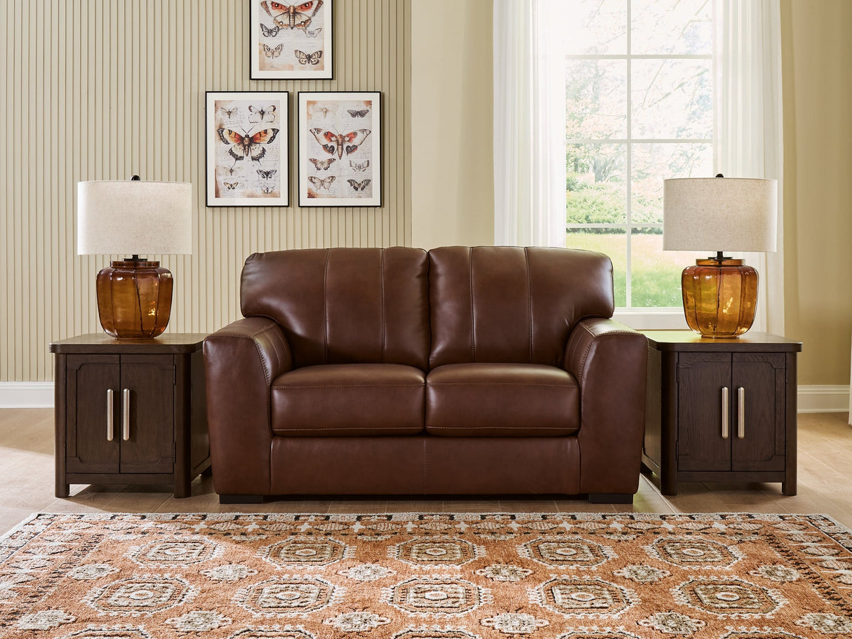 Brogliano Canyon Leather Loveseat by Ashley at Eve Furniture