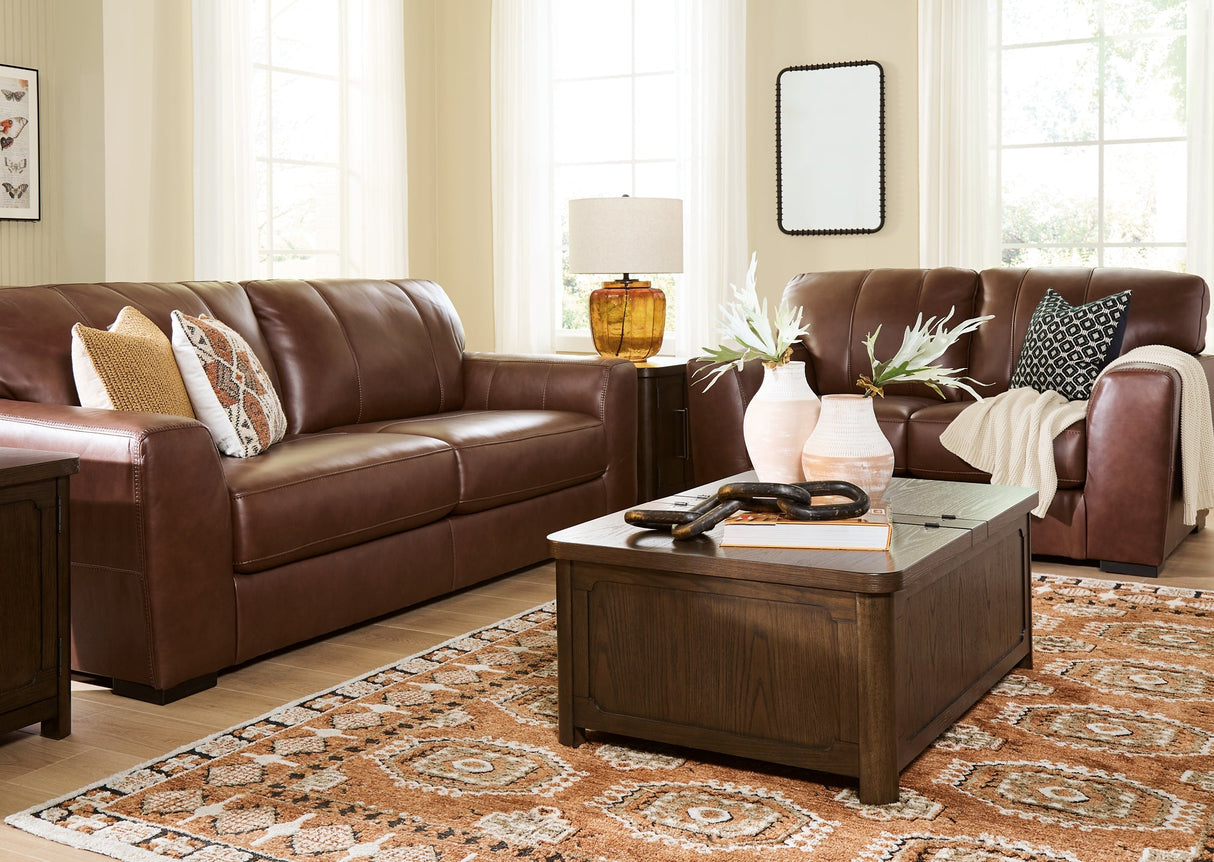 Brogliano Canyon Leather Sofa and Loveseat by Ashley at Eve Furniture