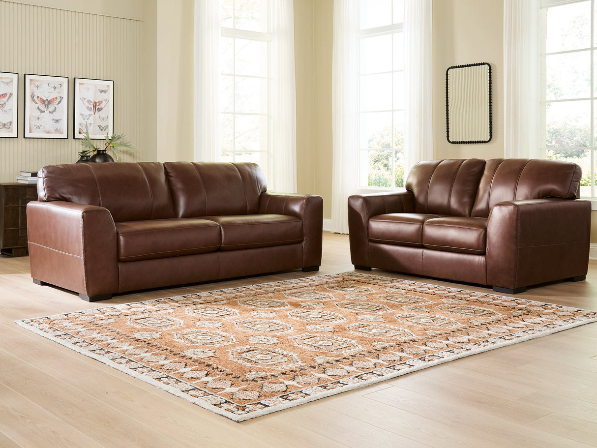 Brogliano Canyon Leather Sofa and Loveseat by Ashley at Eve Furniture
