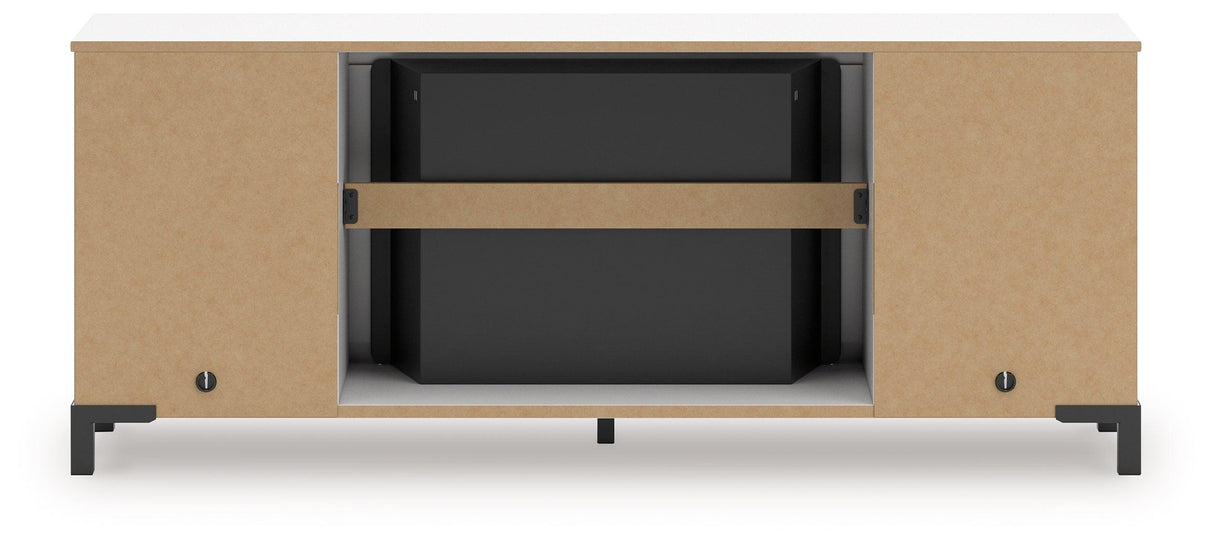 Brollevi White 60" TV Stand with Electric Fireplace by Ashley at Eve Furniture