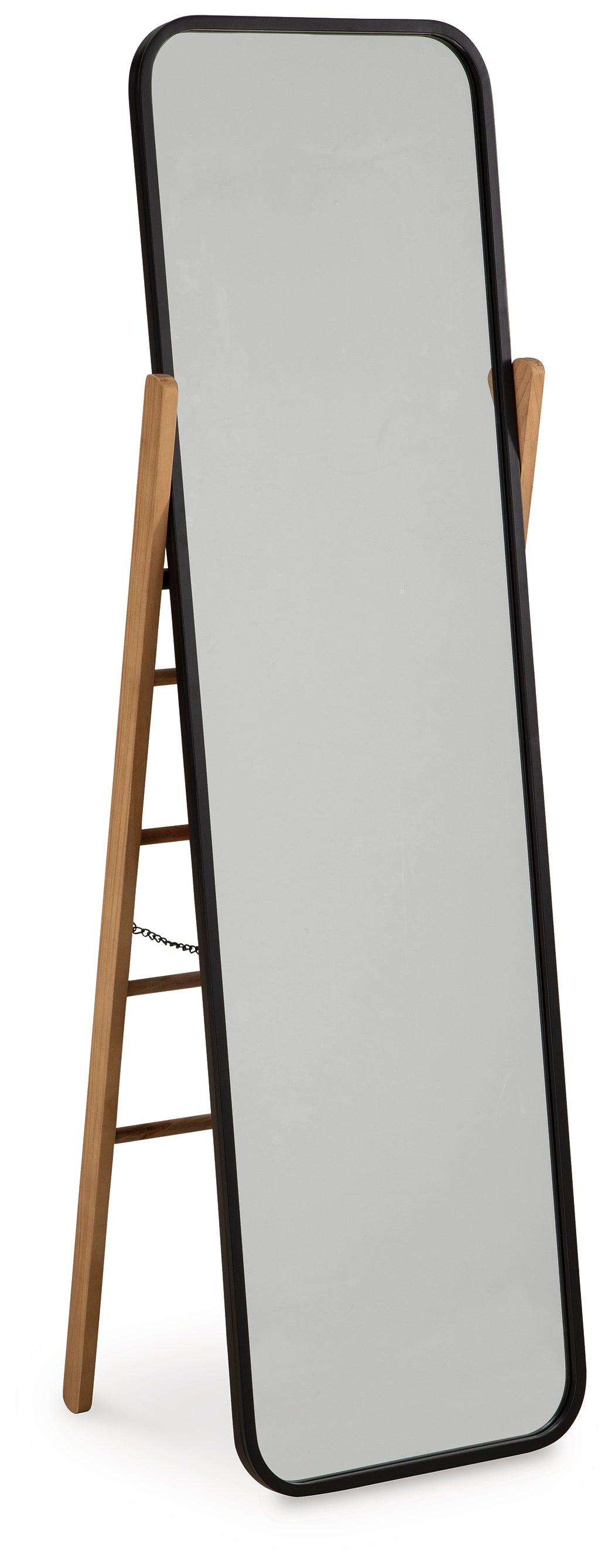 Bronick Black/Brown Floor Mirror by Ashley at Eve Furniture