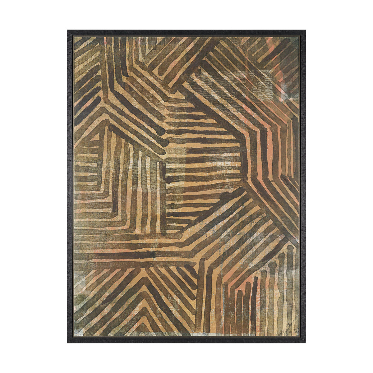 Bronze Geometry I by Mercana Studio Hand-Embellished Textured Framed Canvas Artwork by Mercana at Eve Furniture