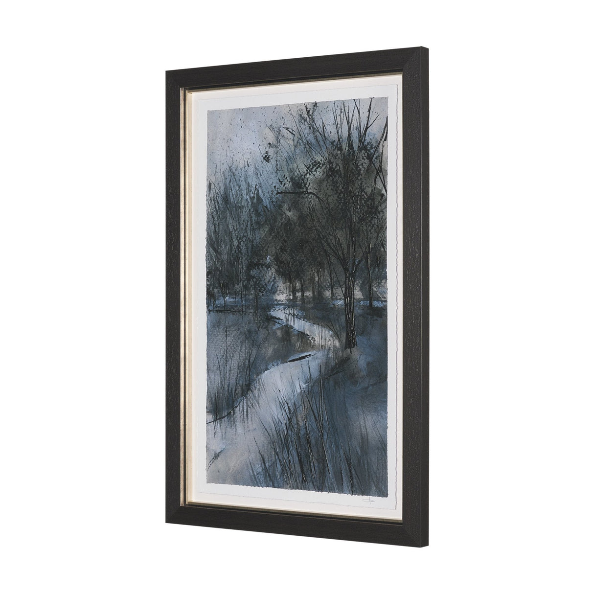 Brook and Willows II by Mercana Studio Hand Embelished Textured Framed Artwork Matted under Glass by Mercana at Eve Furniture