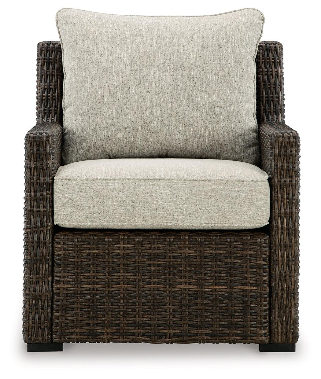 Brook Ranch Brown Outdoor Lounge Chair with cushion by Ashley at Eve Furniture