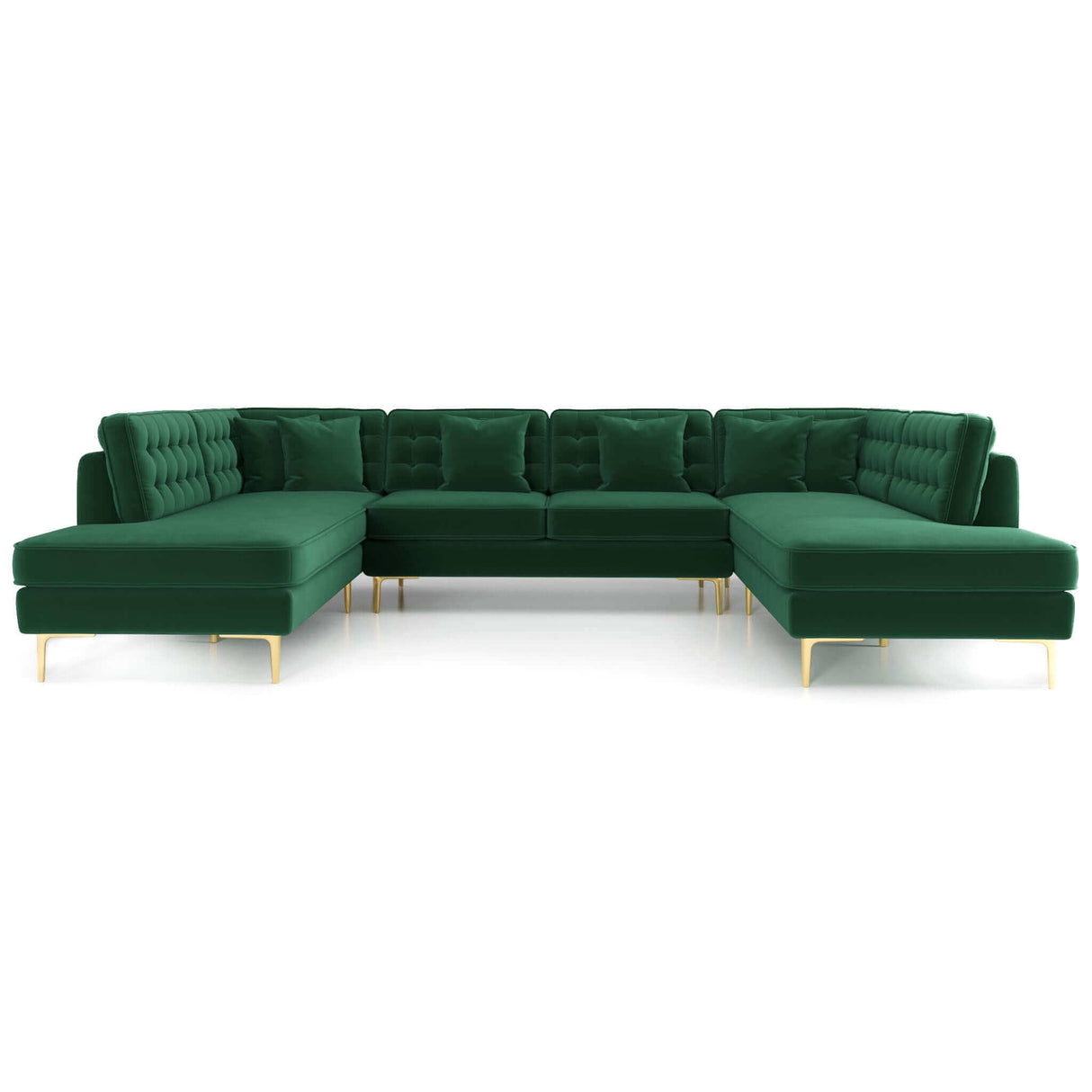 Brooke Green Velvet U Shape Corner Sofa by Ashcroft Furniture at Eve Furniture