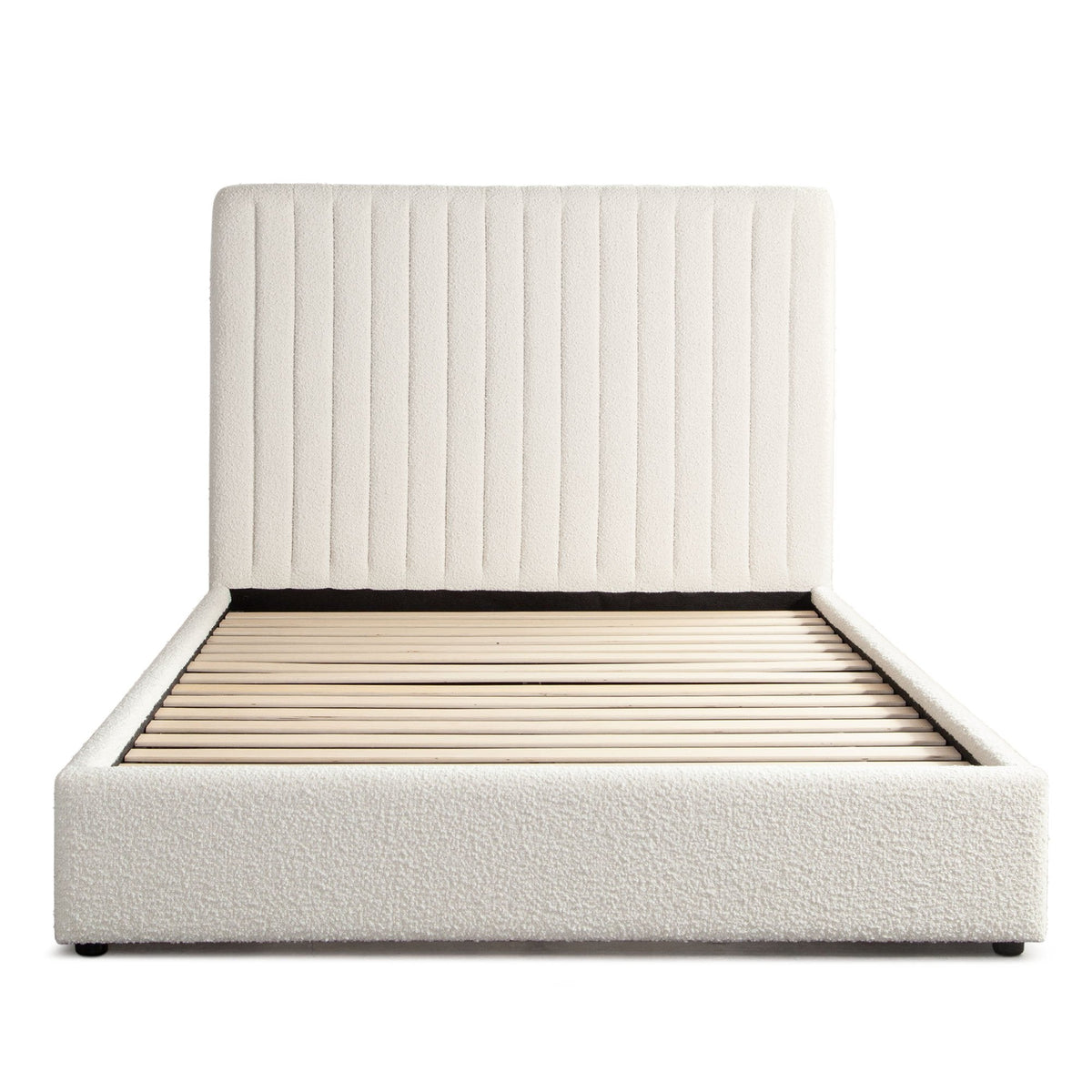 Brooke Ivory Boucle Queen Bed by Diamond Sofa at Eve Furniture