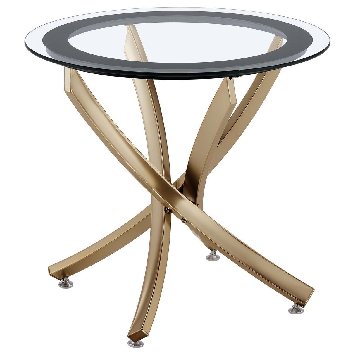 Brooke Rose Brass 3-Piece Round Coffee and End Table Set by Coaster at Eve Furniture