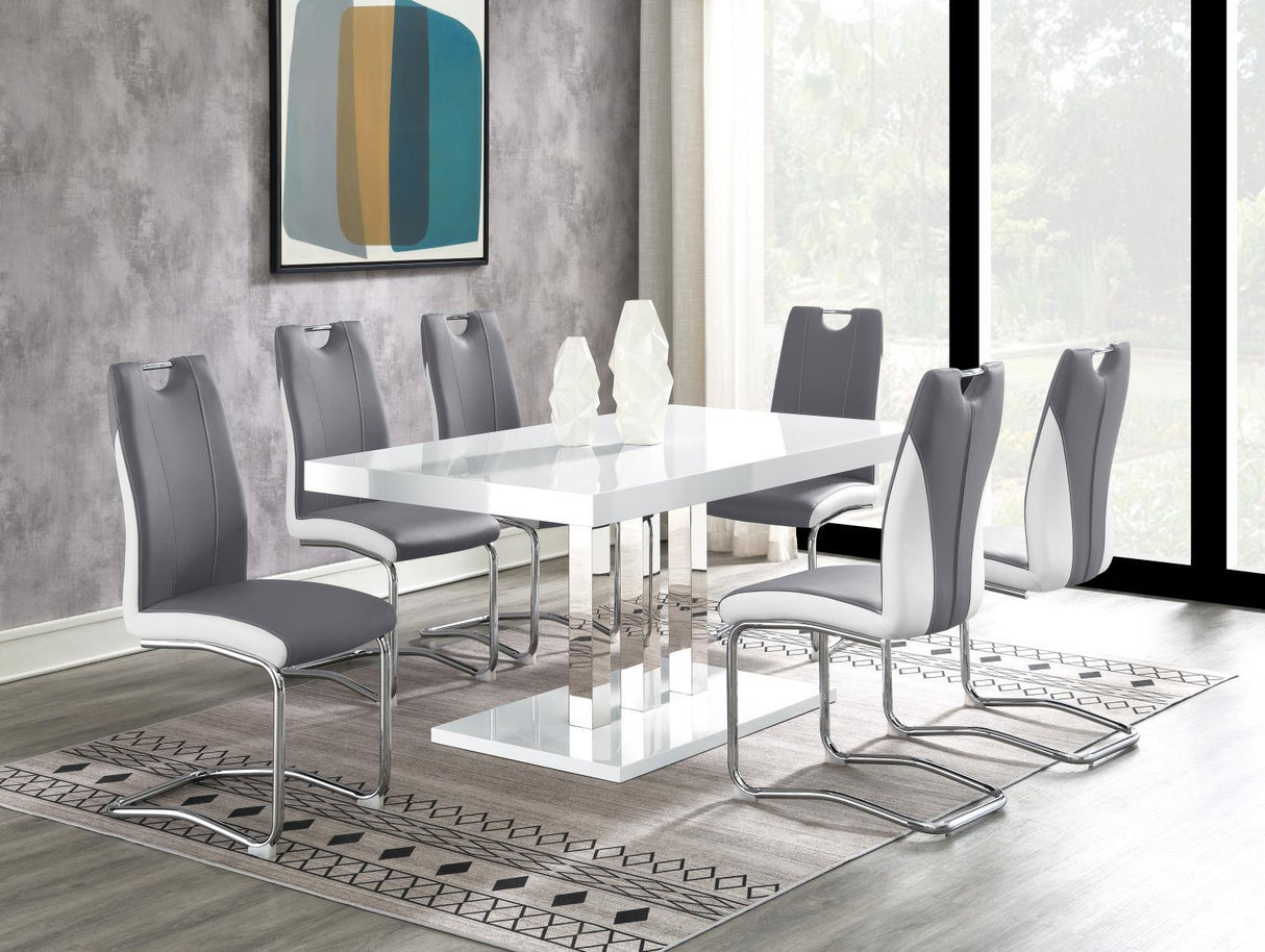 Brooklyn Gray/White Upholstered Side Chairs with S-frame, Set of 4 by Coaster at Eve Furniture
